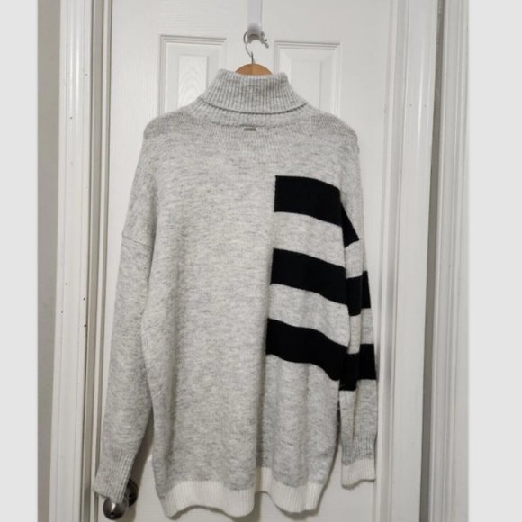 Volcom True to This Striped Turtleneck Oversized Long Sweater - Picture 5 of 13
